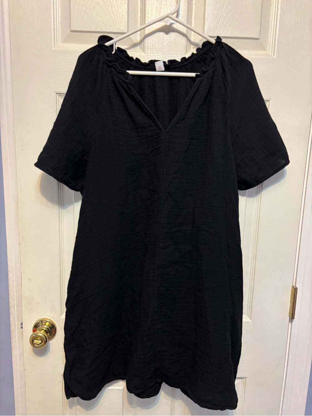 Black Old Navy Cotton Gauze Midi Dress - Large